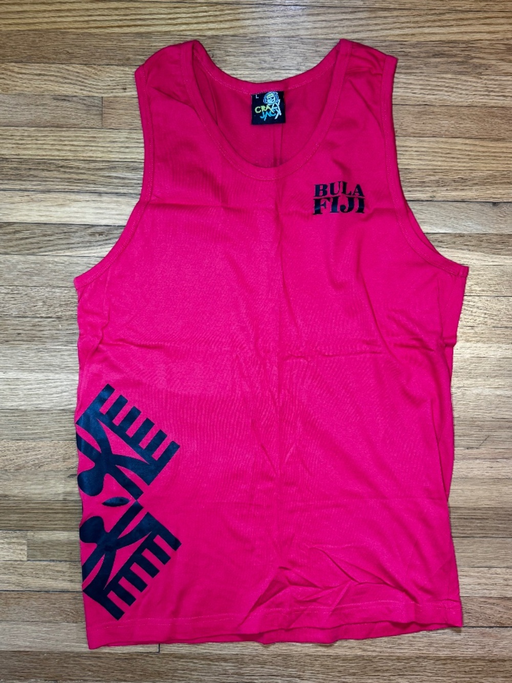 Bula Fiji Red Tank Top Size Large